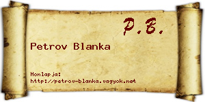 Petrov Blanka névjegykártya